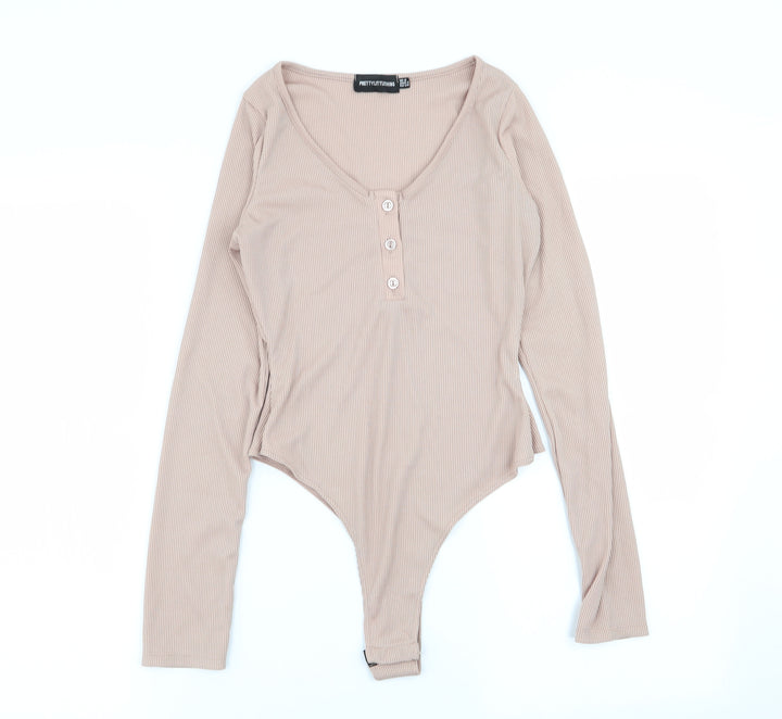 PLT Womens Beige Bodysuit One-Piece Size 6
