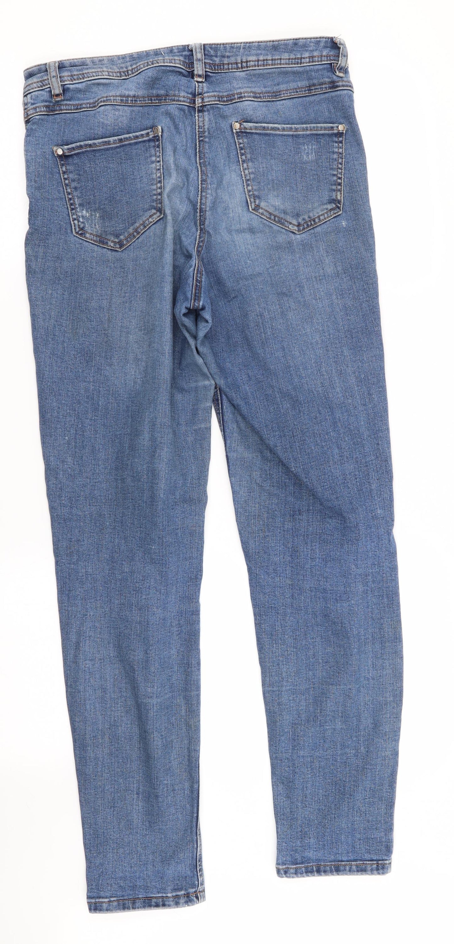 Asda George Womens Blue Floral  Skinny Jeans Size 12 L30 in
