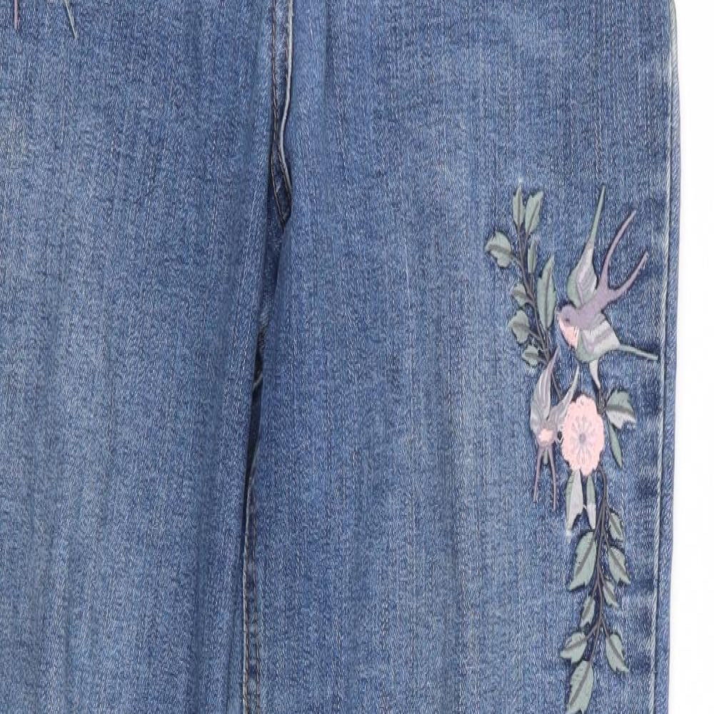 Asda George Womens Blue Floral  Skinny Jeans Size 12 L30 in