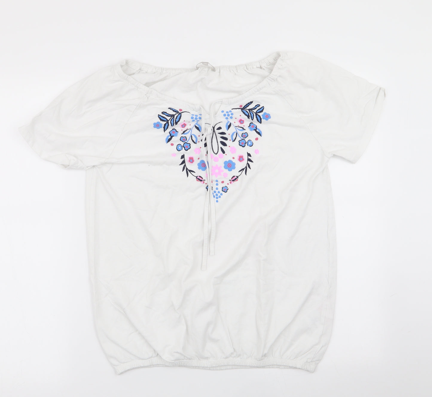 turtle bay Womens White   Basic T-Shirt Size 10