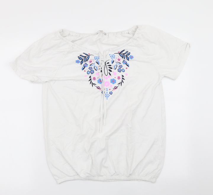 turtle bay Womens White   Basic T-Shirt Size 10