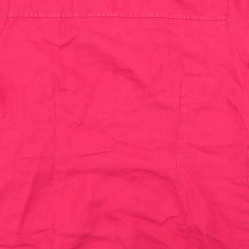 M&S Womens Red   Basic Button-Up Size 14