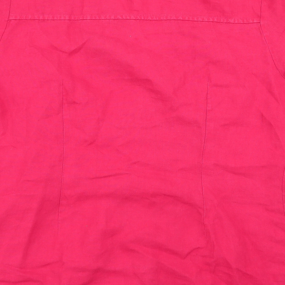 M&S Womens Red   Basic Button-Up Size 14