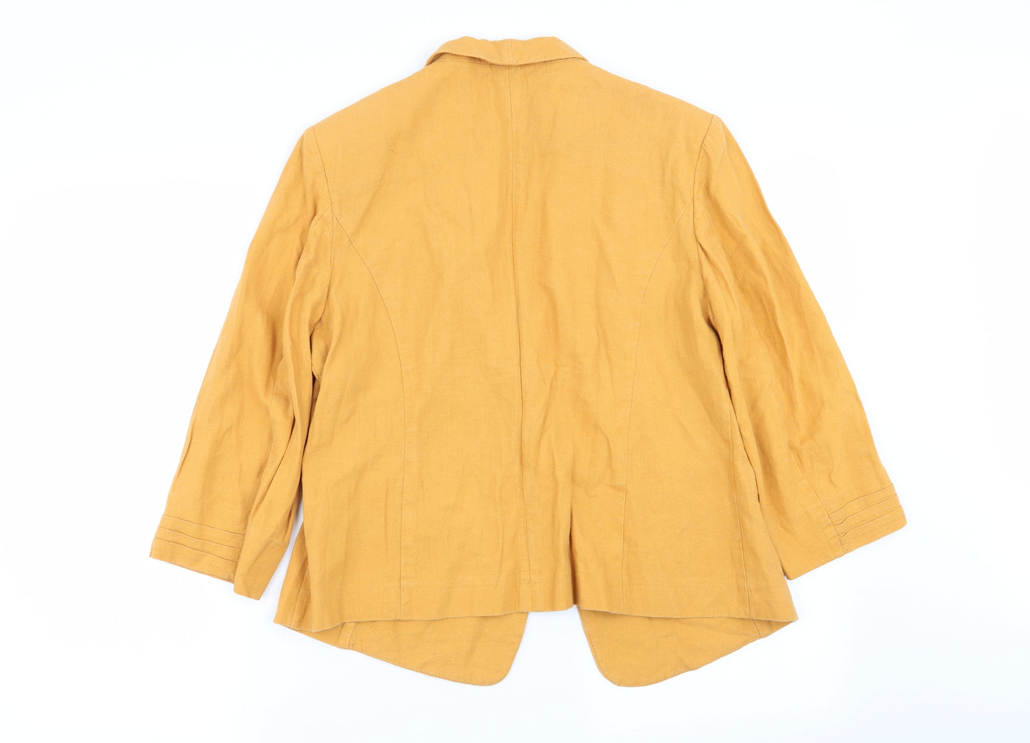 M&S Womens Yellow   Jacket Blazer Size 14