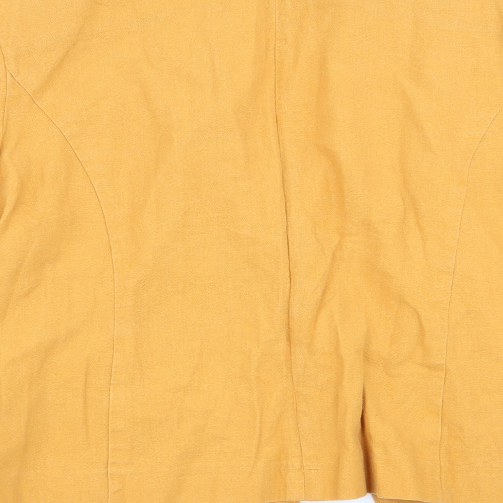 M&S Womens Yellow   Jacket Blazer Size 14