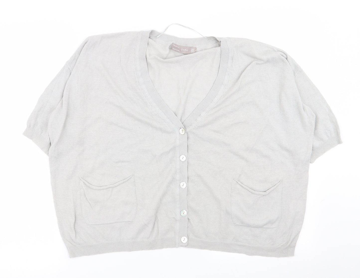 Zara Womens Grey   Cardigan Jumper Size M