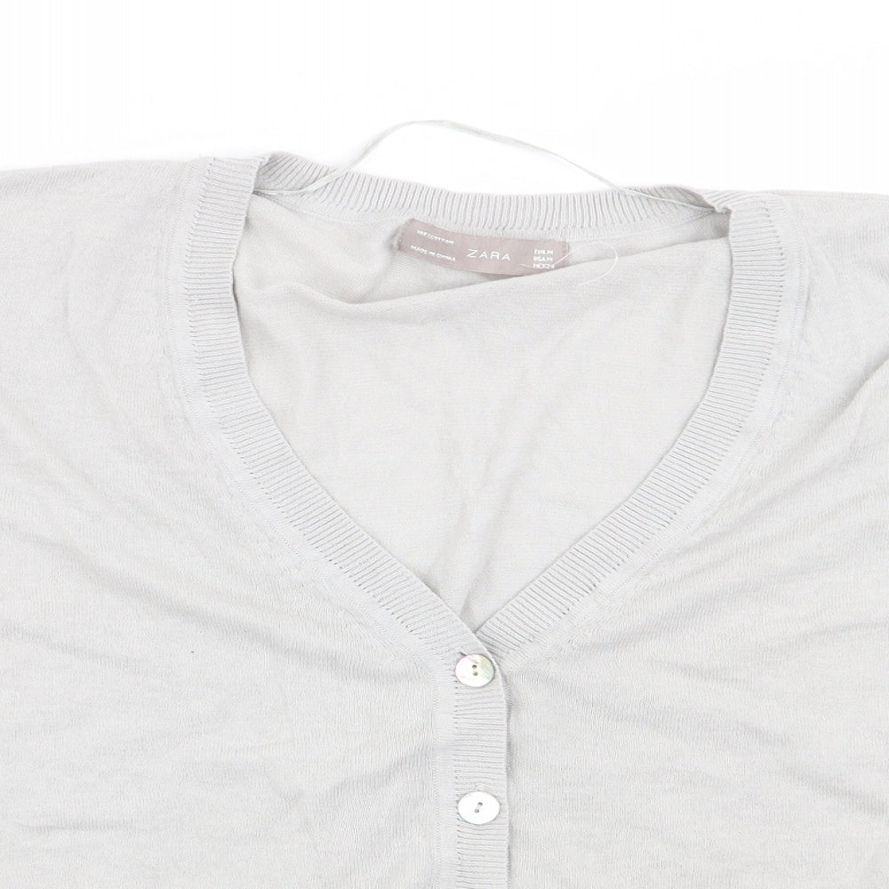 Zara Womens Grey   Cardigan Jumper Size M