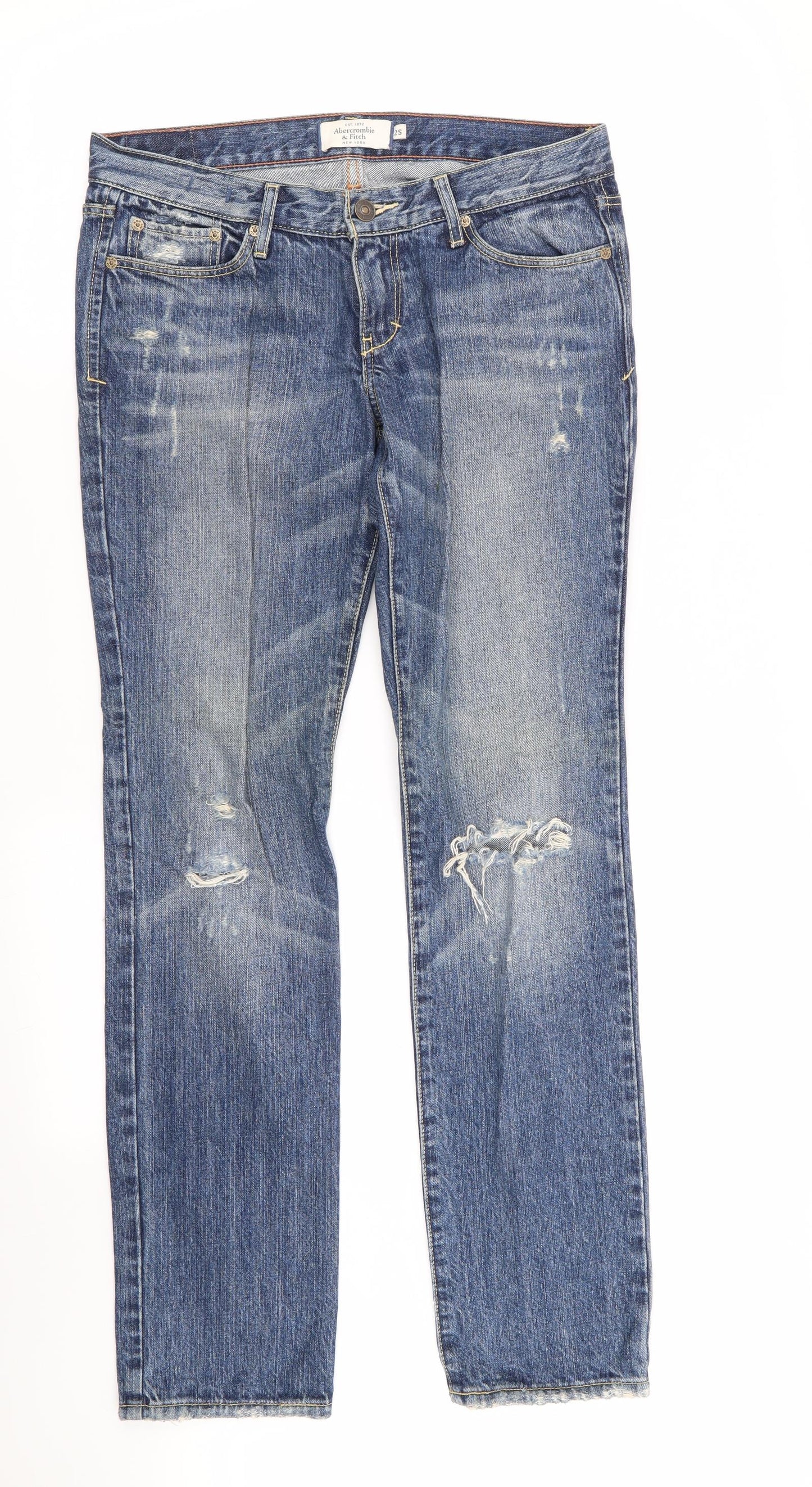 Abercrombie & Fitch Mens Blue   Skinny Jeans Size 30 in L31 in - RIPPED JEANS