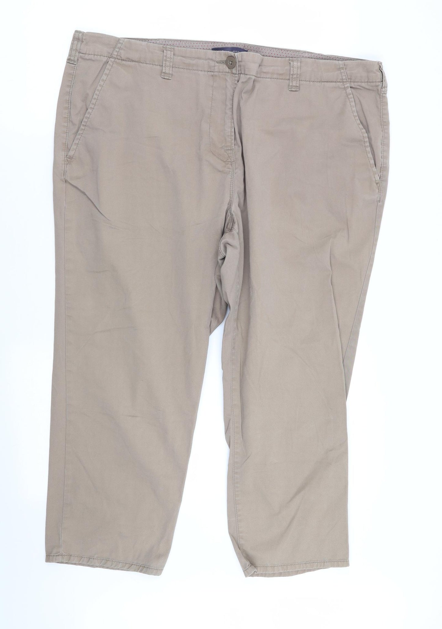 M&S Womens Beige   Capri Trousers Size 18 L22 in