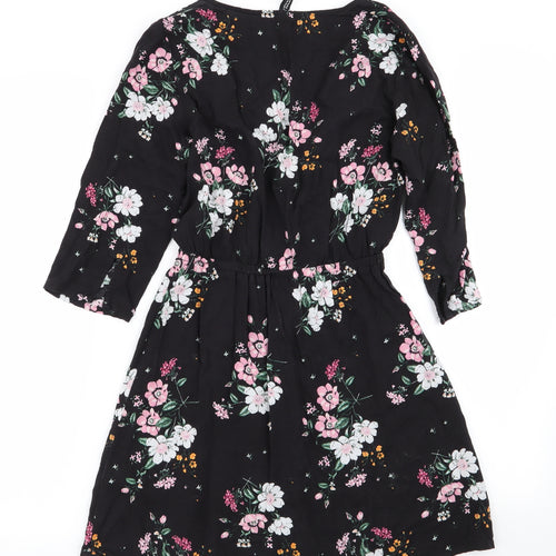 Divided by H&M Womens Black Floral  Fit & Flare  Size 4