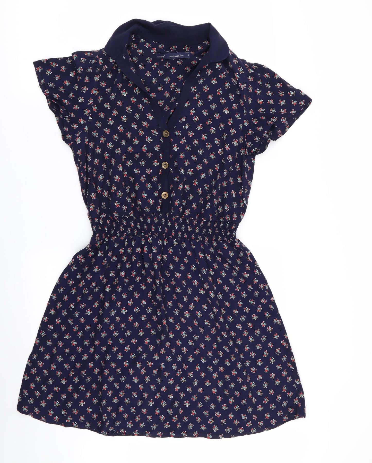 NEXT Womens Blue Floral  Fit & Flare  Size 8