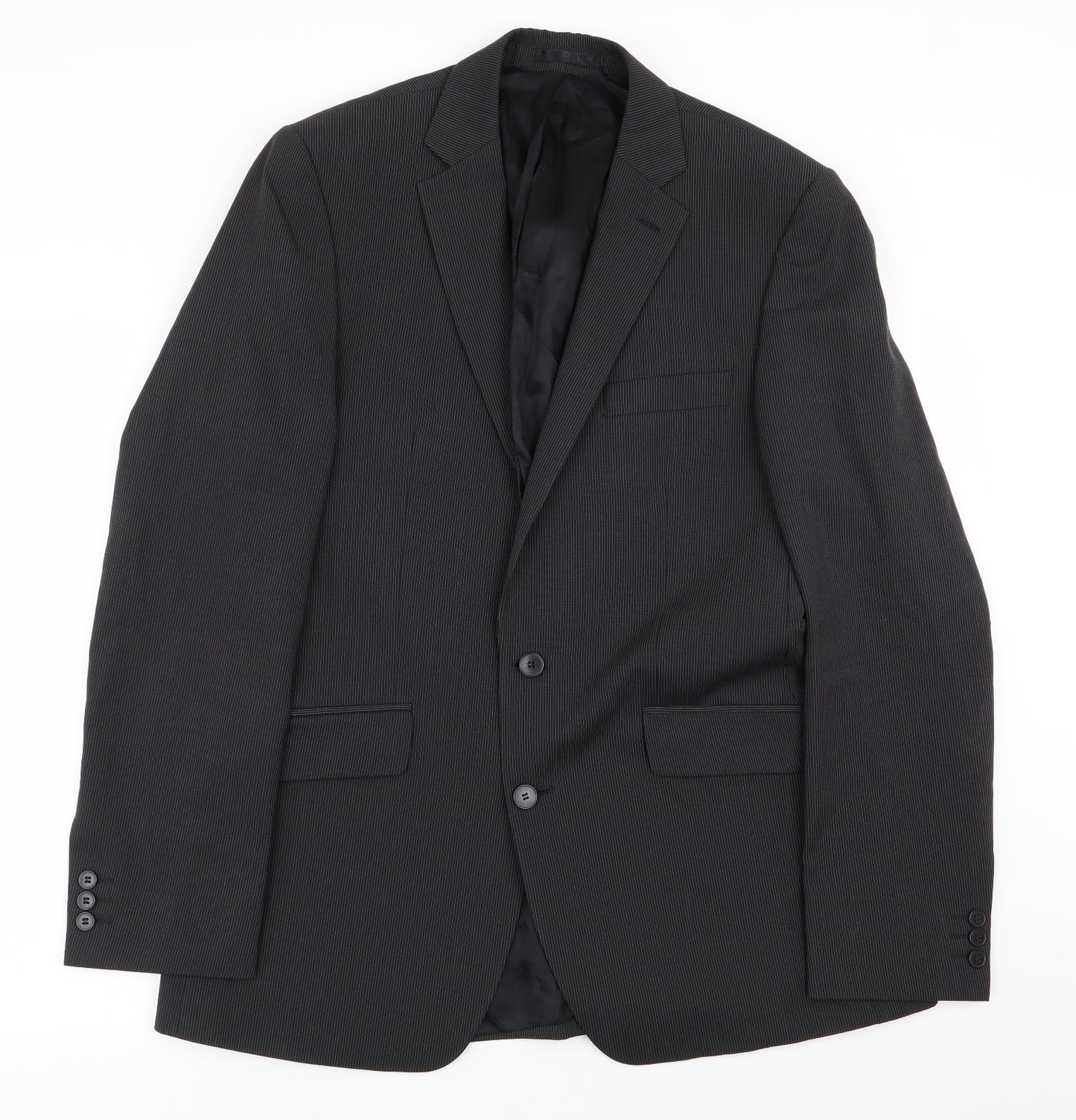 Jeff Banks Mens Black Striped  Jacket Blazer Size 40