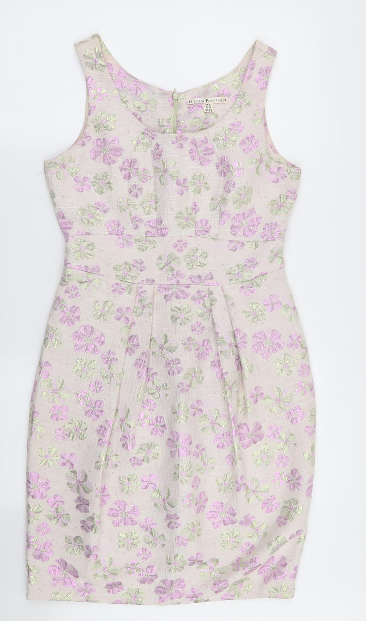 Uttam Boutique Womens Multicoloured Floral Fit & Flare Size 8