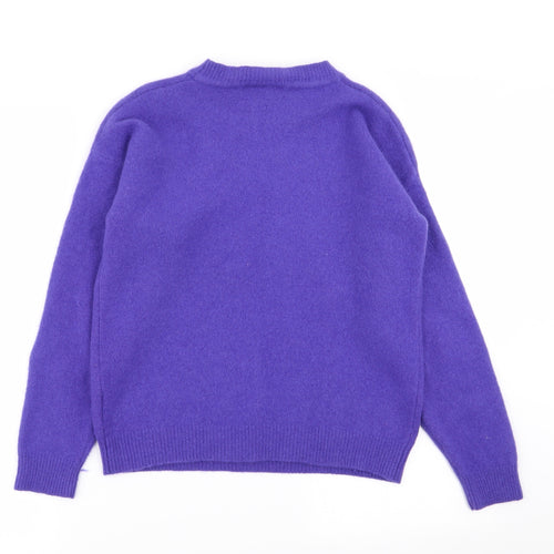 Together Womens Purple Floral  Pullover Jumper Size 14