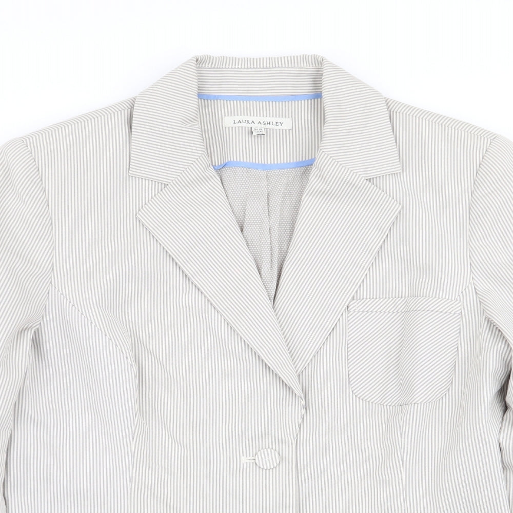 Laura Ashley Womens Multicoloured Striped  Jacket Blazer Size 14