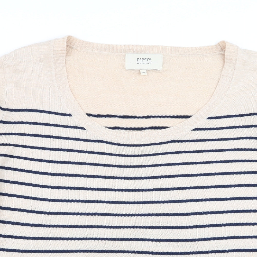 Papaya Womens Multicoloured Striped  Pullover Jumper Size 18