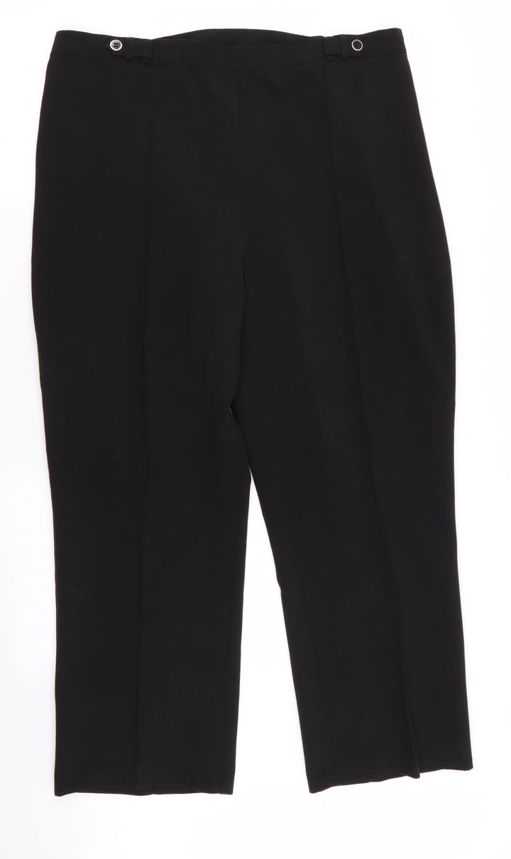 BM Womens Black Trousers Size 18 L26 in - Stretch waistband