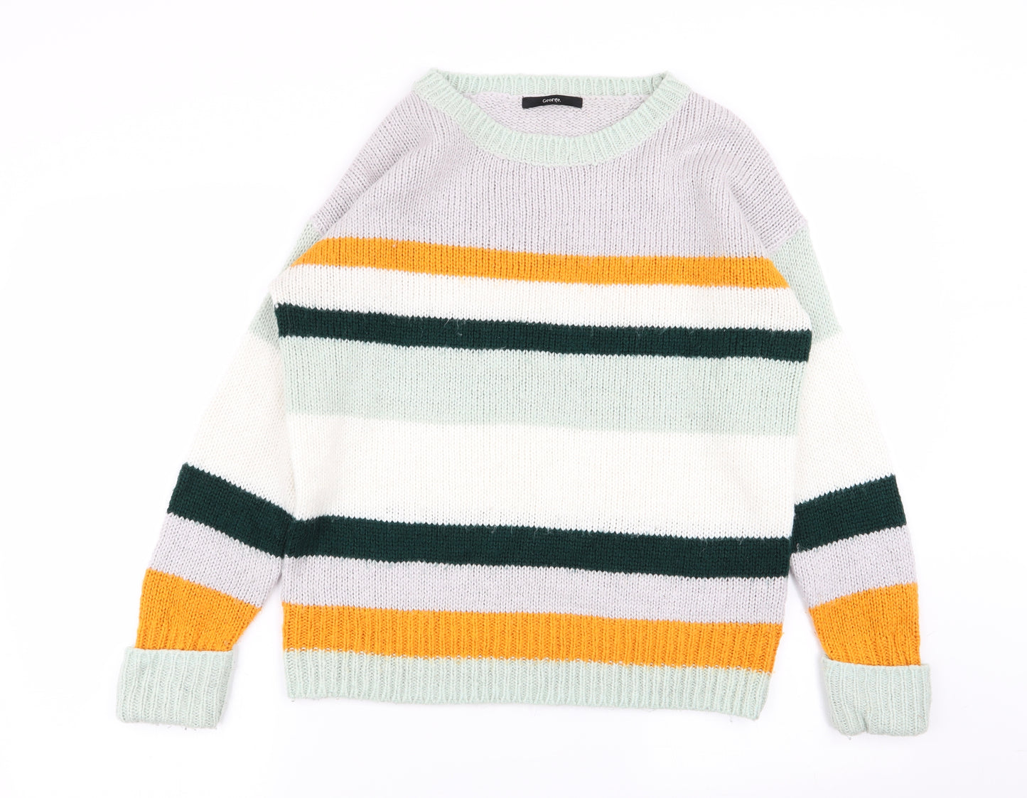 Asda George Womens Multicoloured Striped  Pullover Jumper Size 8