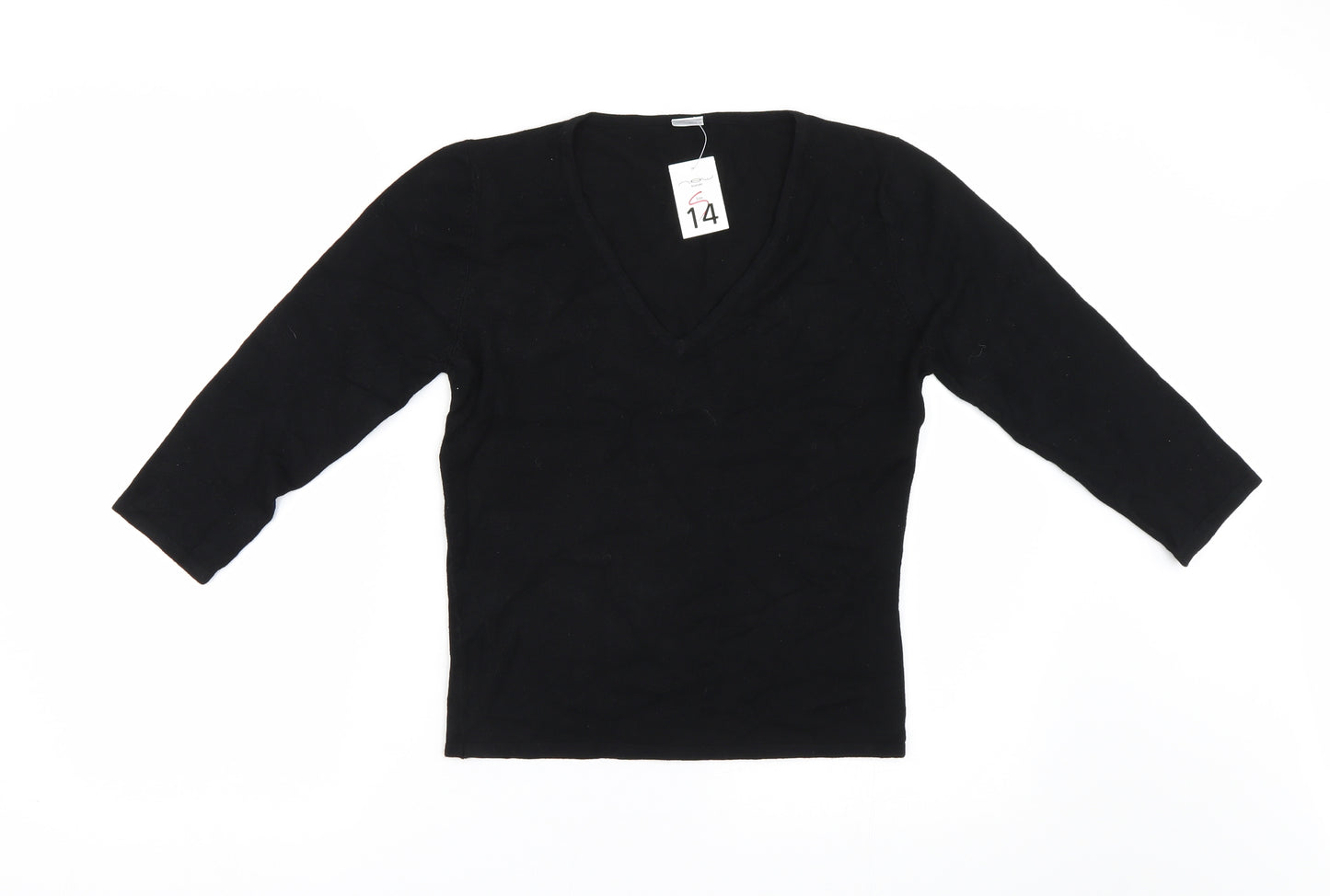 New Look Womens Black  Knit Pullover Jumper Size 14