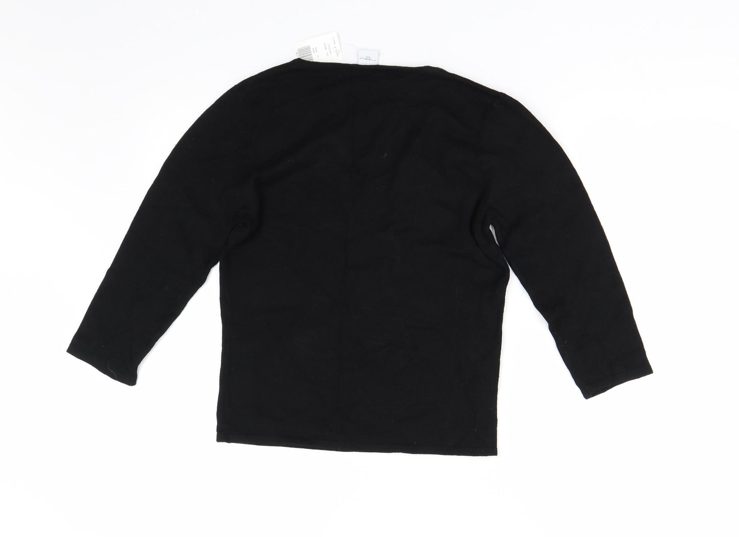 New Look Womens Black  Knit Pullover Jumper Size 14