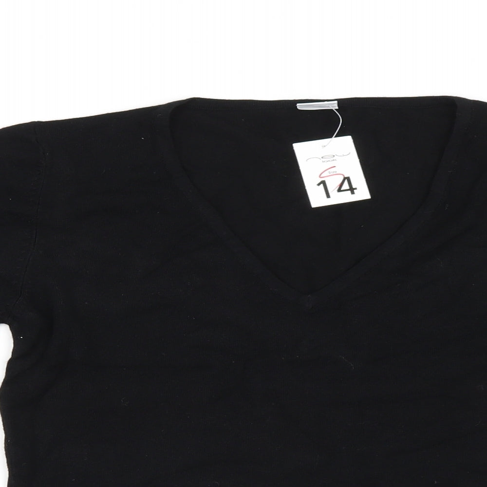 New Look Womens Black  Knit Pullover Jumper Size 14