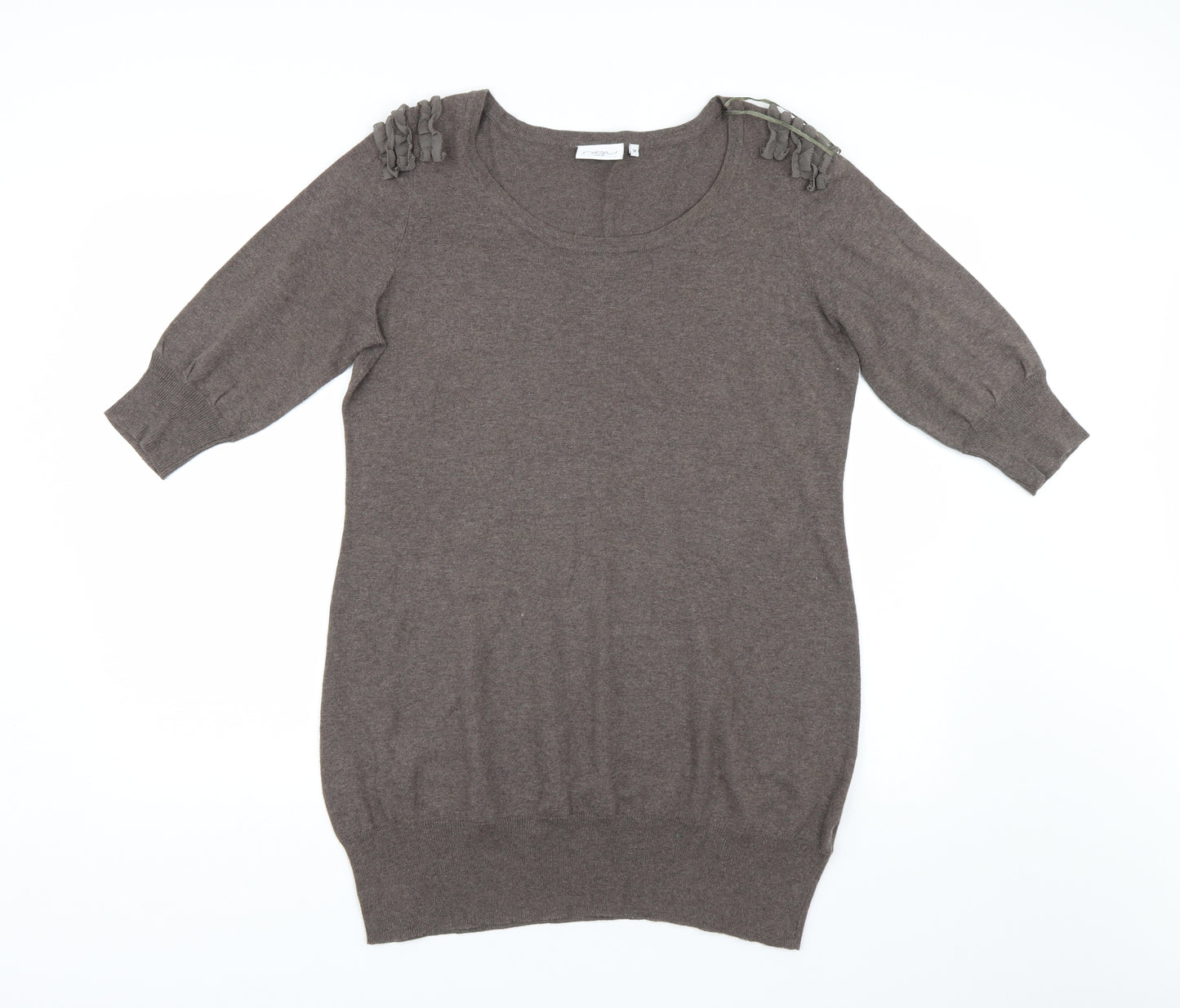 New Look Womens Brown  Knit Jumper Dress  Size 18