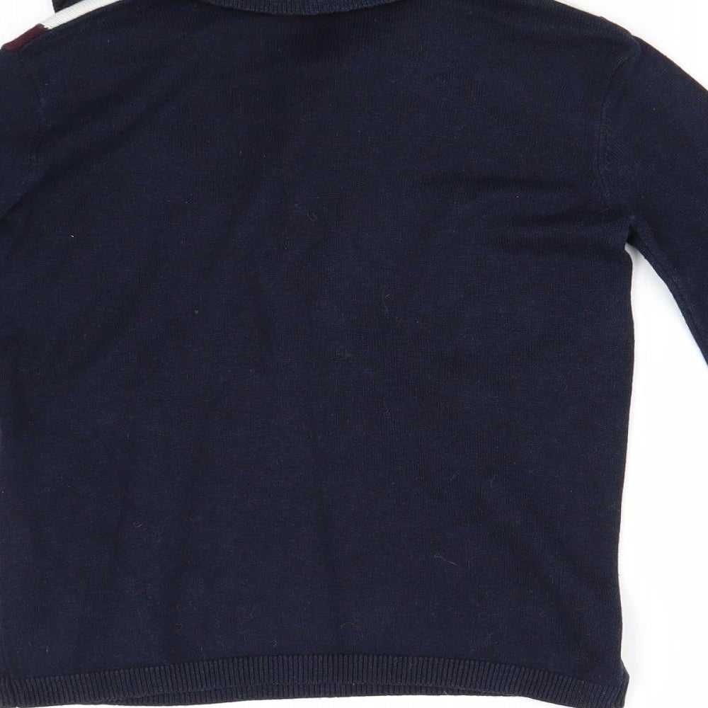 River Island Girls Blue  Knit Henley Jumper Size 9-10 Years