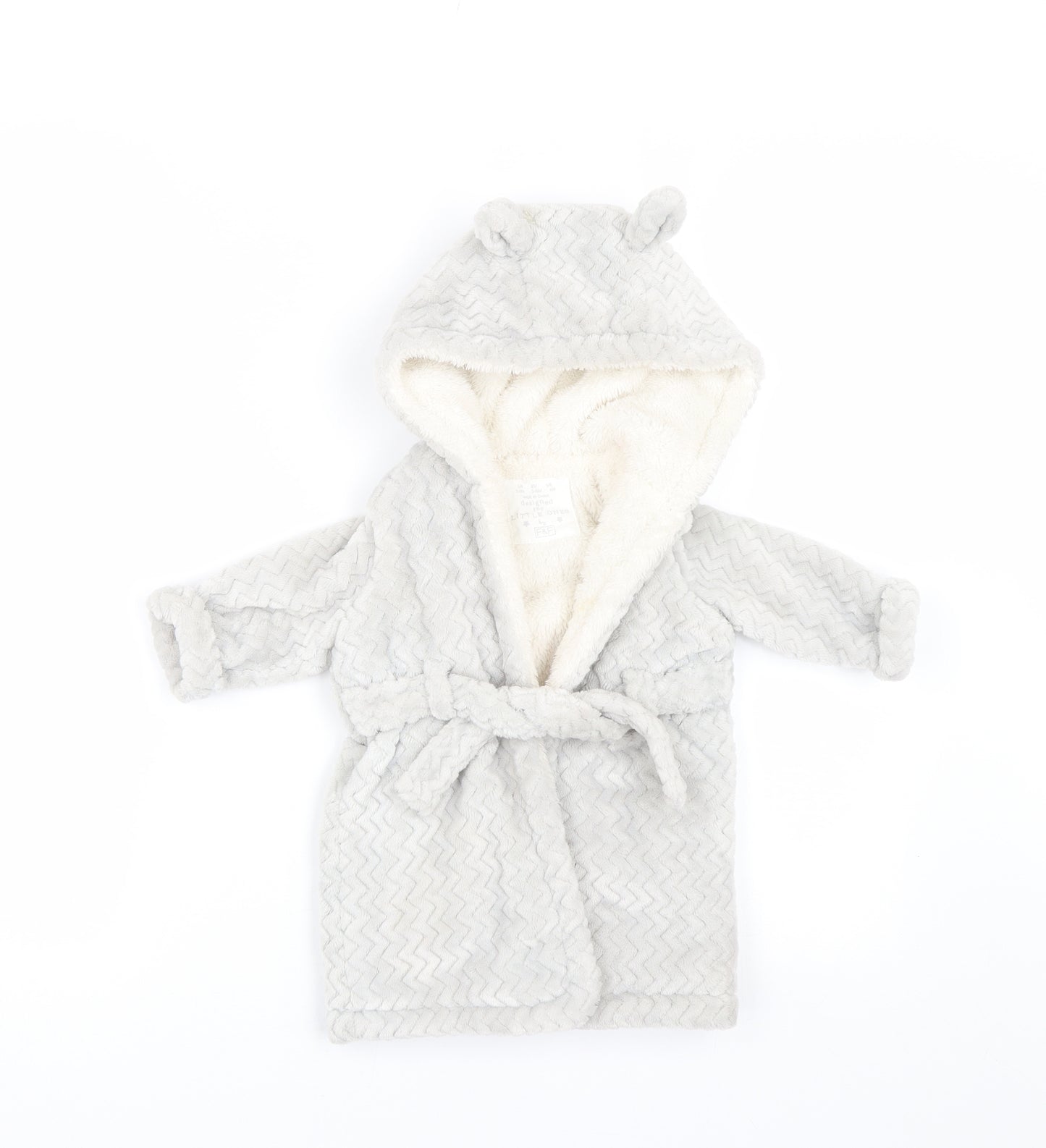 F&F Baby Grey Solid Fleece  Gown Size 3-6 Months