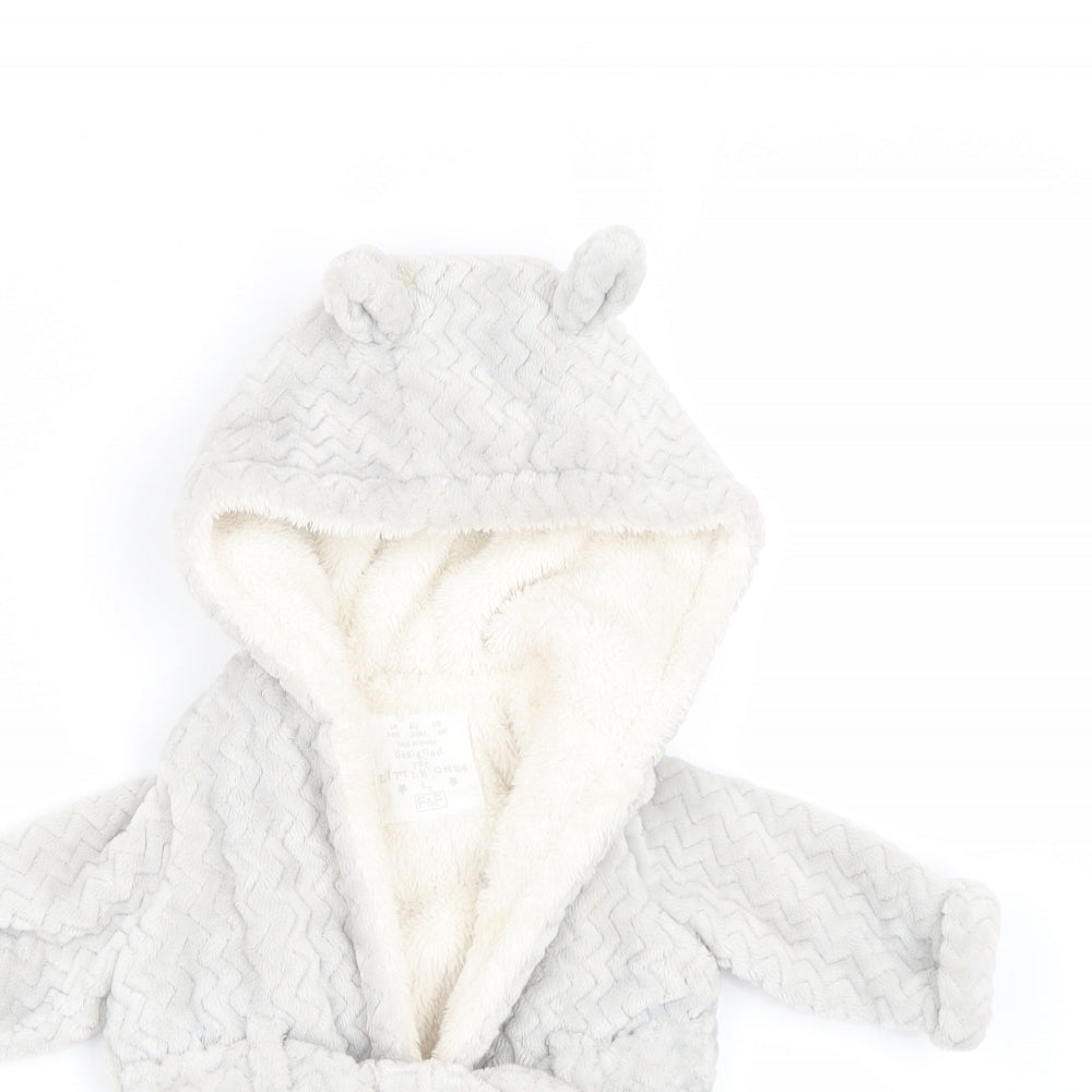 F&F Baby Grey Solid Fleece  Gown Size 3-6 Months
