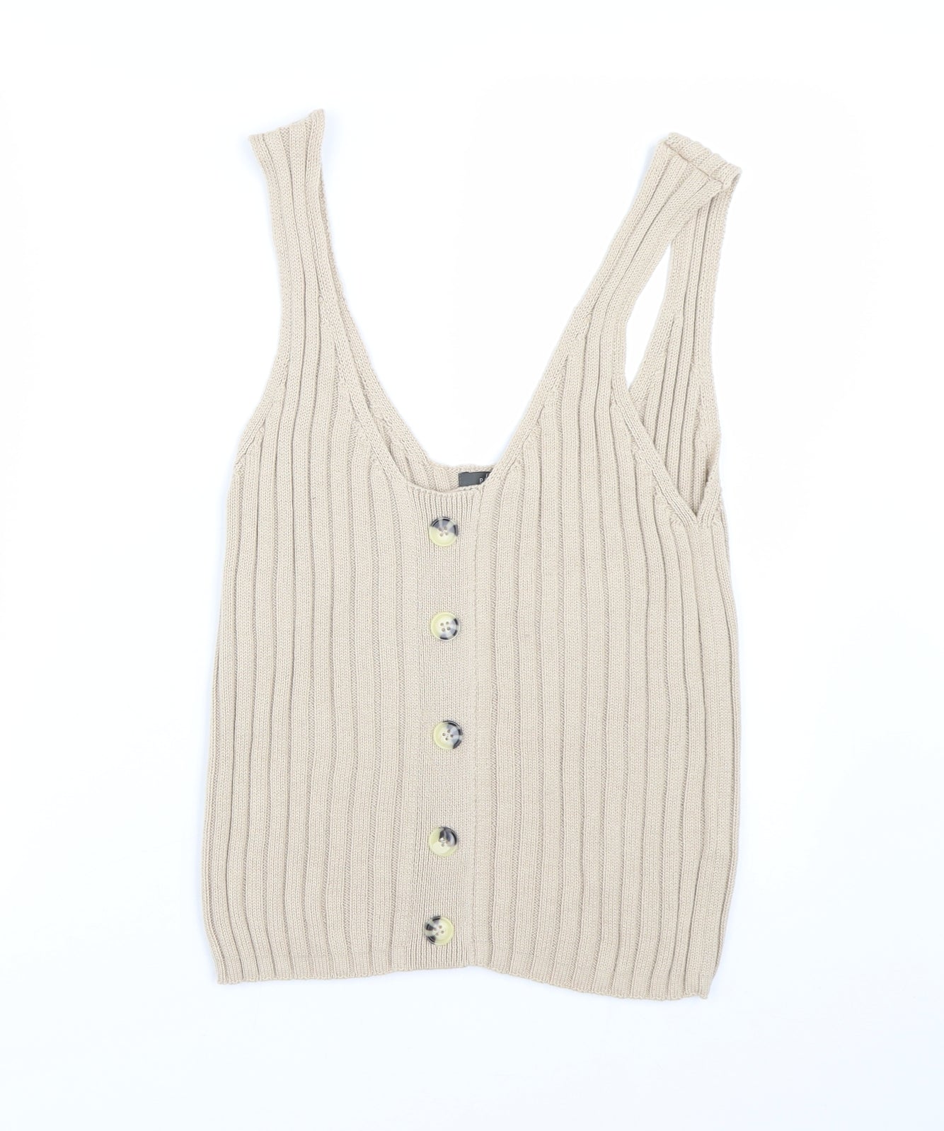 Primark Womens Beige  Knit Vest Jumper Size L