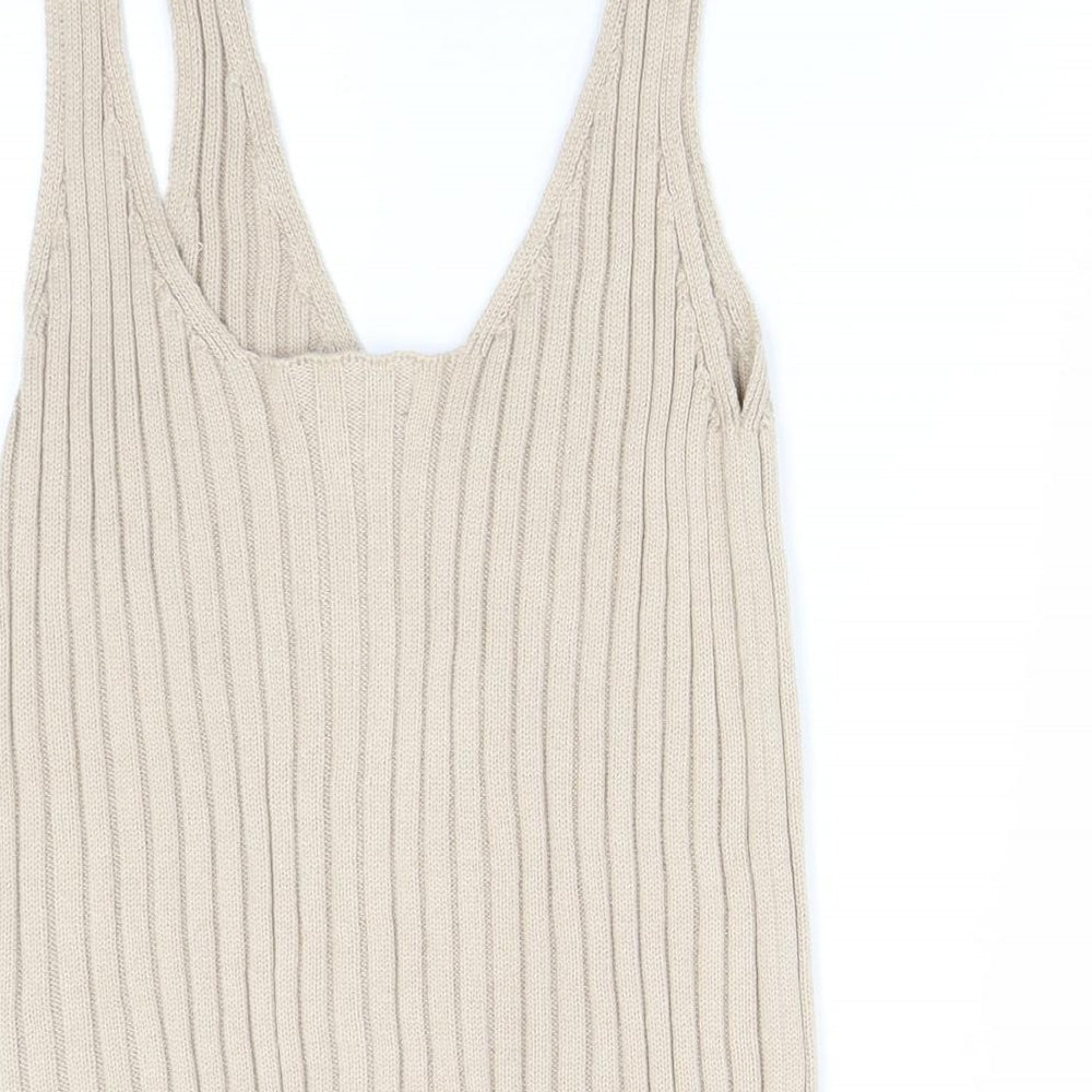 Primark Womens Beige  Knit Vest Jumper Size L