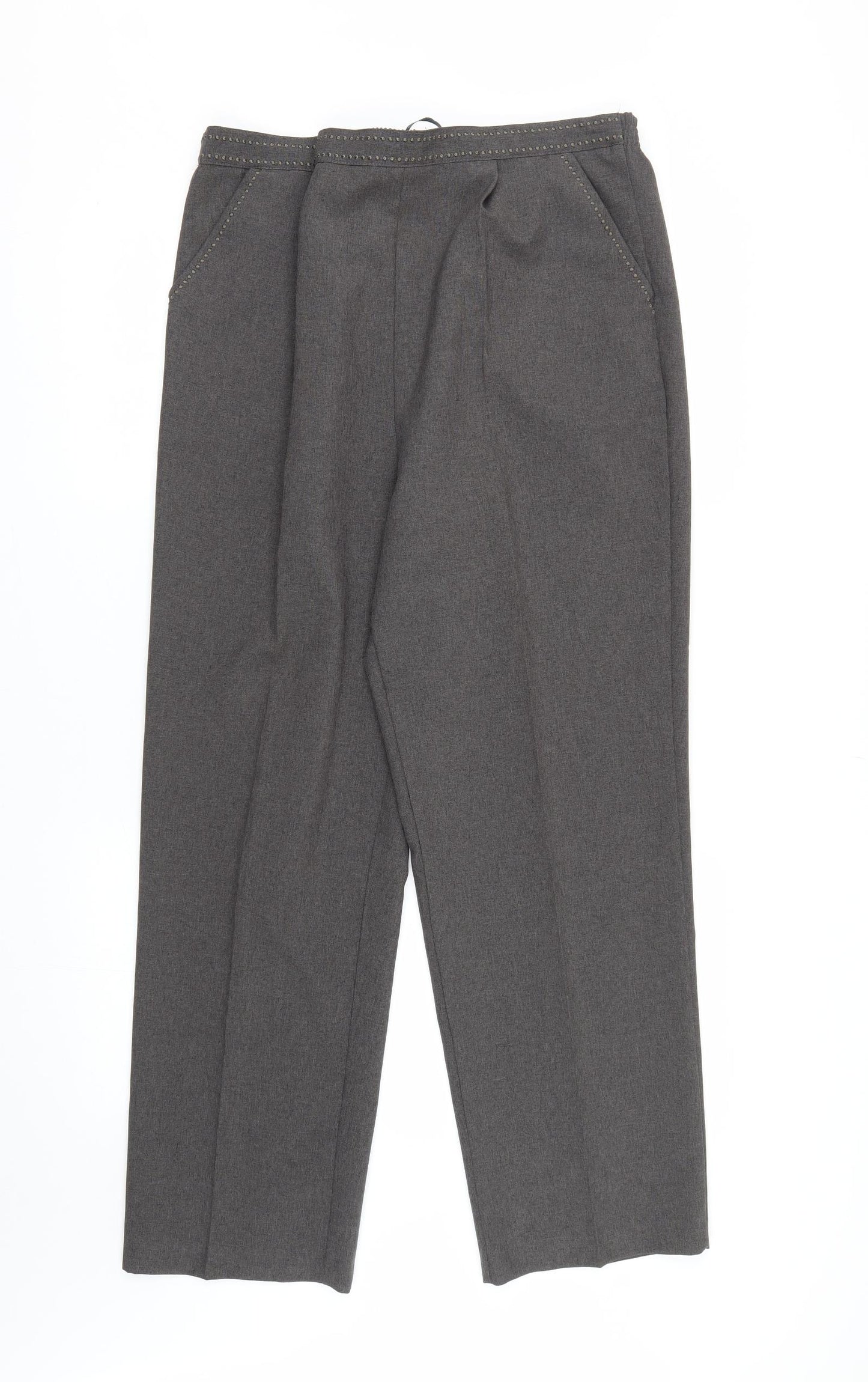 BM Collection Womens Grey   Trousers  Size 16 L28 in