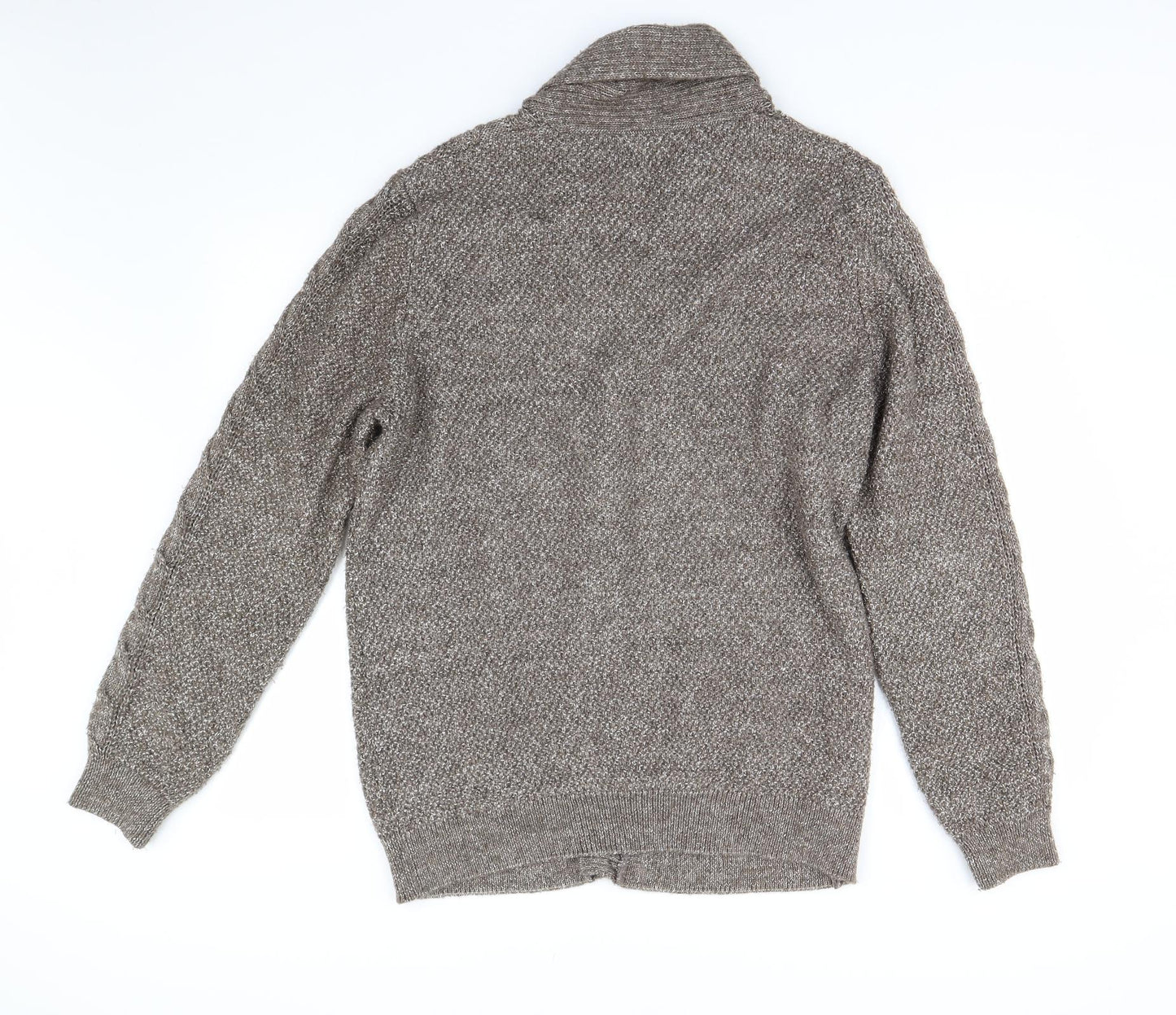 TU Mens Brown  Knit Cardigan Jumper Size L