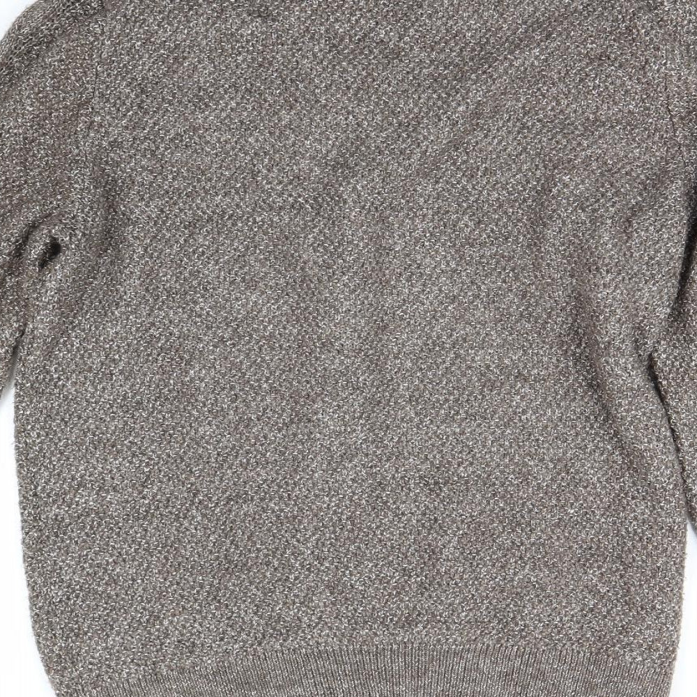TU Mens Brown  Knit Cardigan Jumper Size L