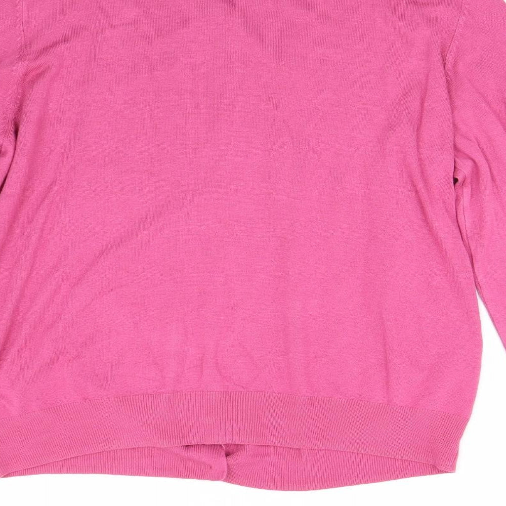 M&S Womens Pink  Knit Cardigan Jumper Size 16