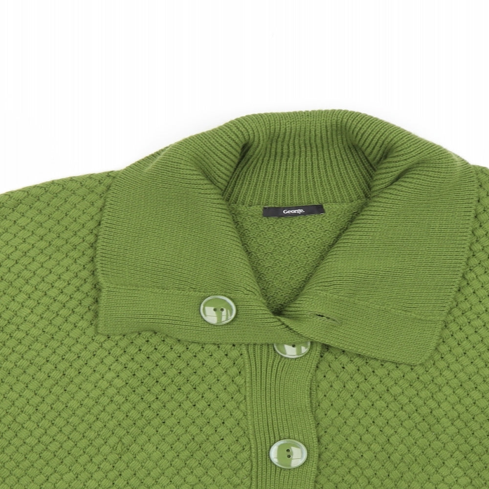 George Womens Green  Knit Cardigan Jumper Size 14
