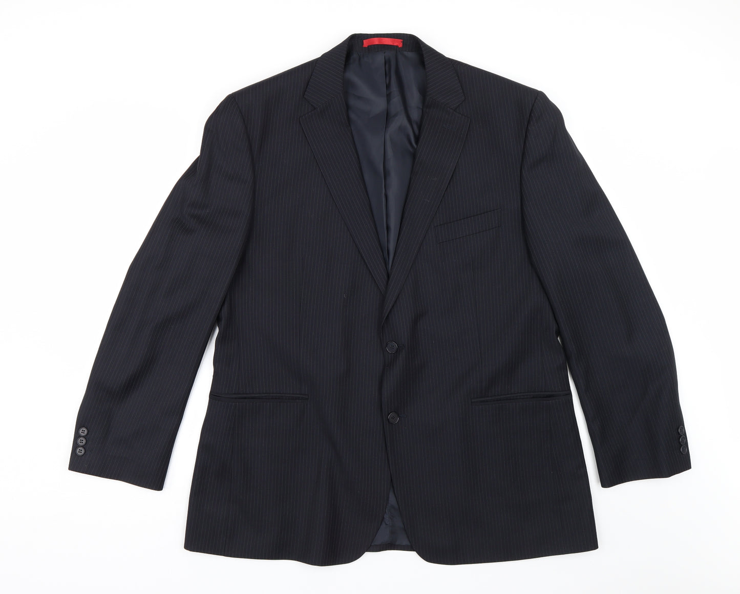 Burton Mens Black Striped  Jacket Suit Jacket Size 46
