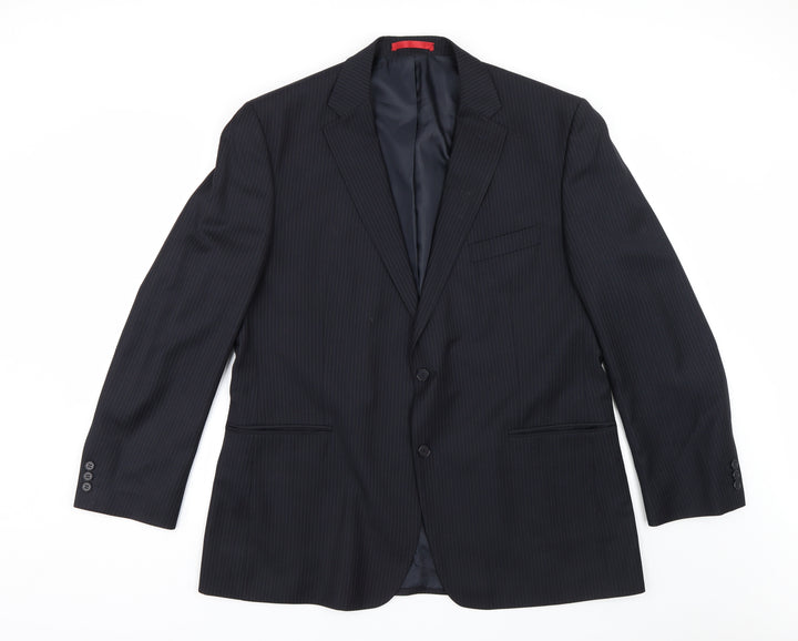 Burton Mens Black Striped  Jacket Suit Jacket Size 46