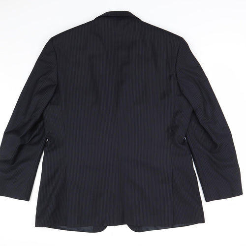 Burton Mens Black Striped  Jacket Suit Jacket Size 46