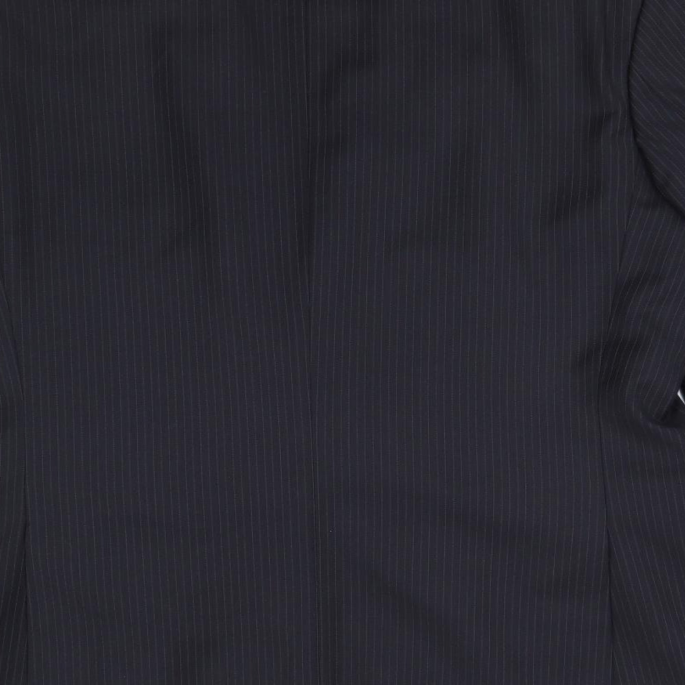 Burton Mens Black Striped  Jacket Suit Jacket Size 46