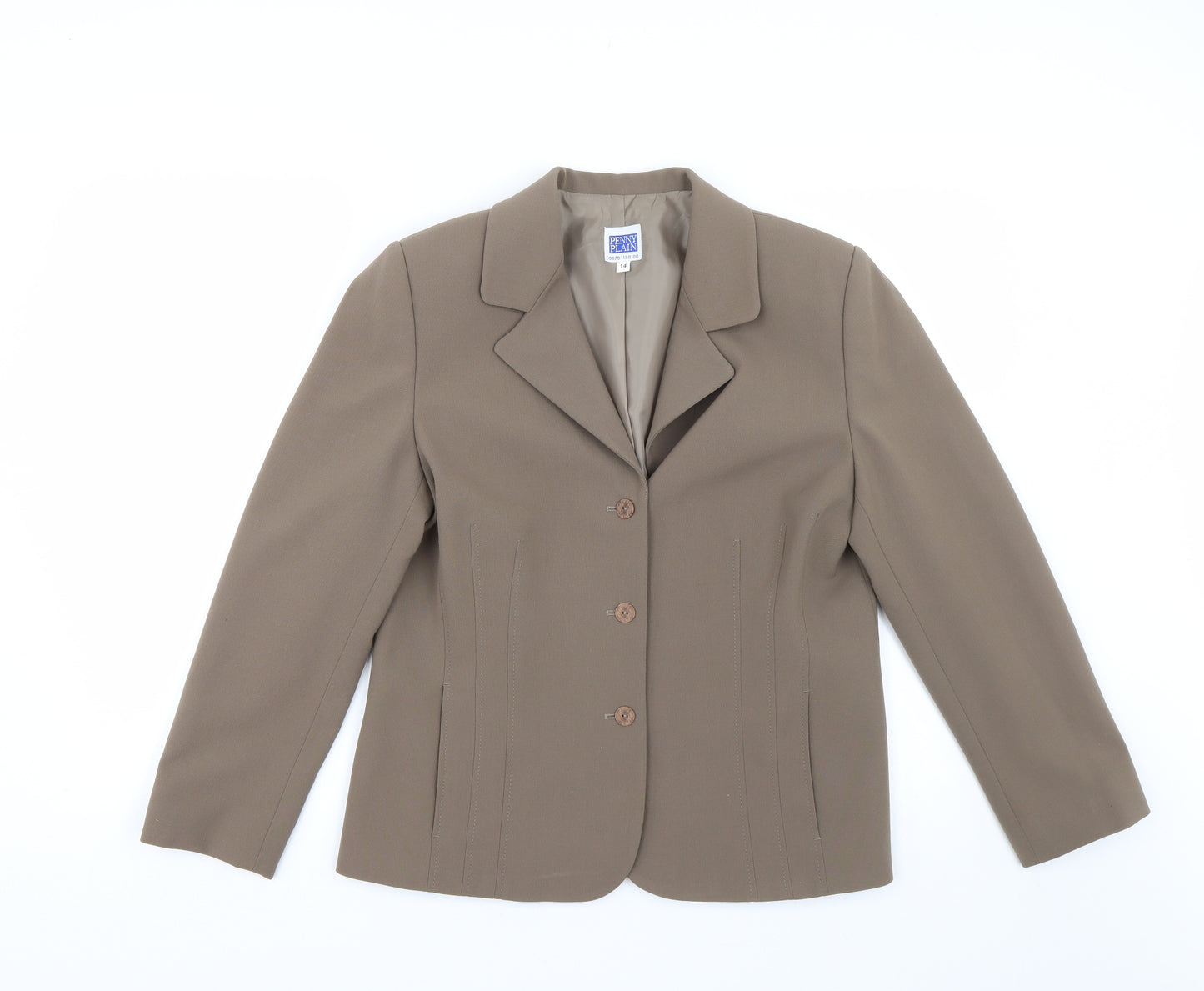 Penny Plain Womens Brown   Jacket Suit Jacket Size 14