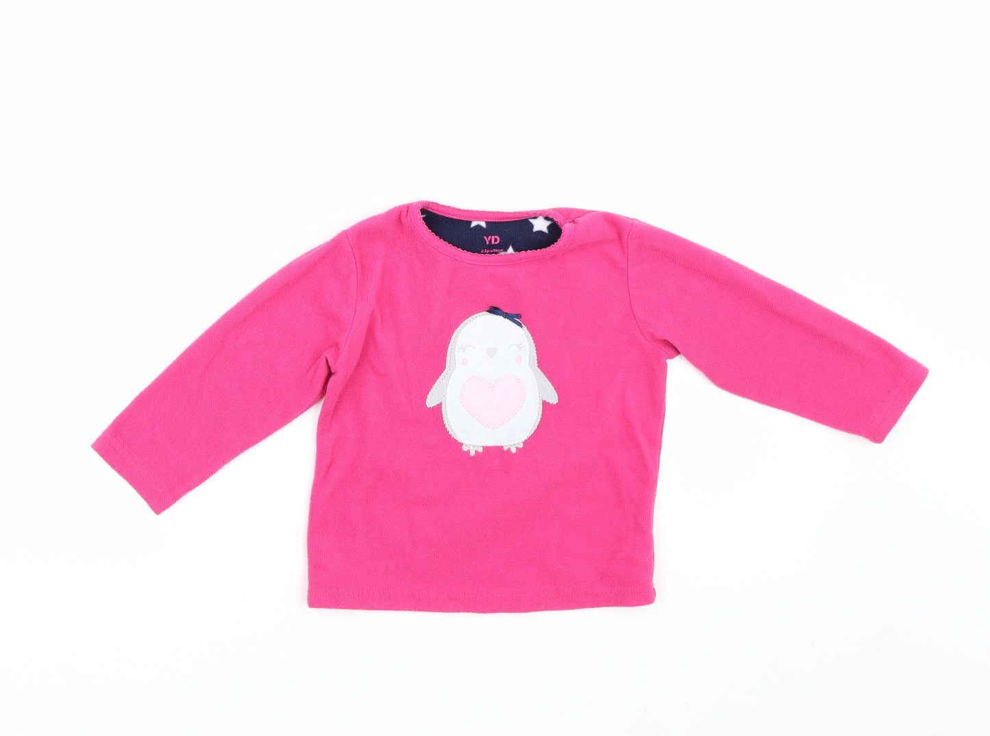 YD Girls Pink  Fleece Top Pyjama Top Size 2-3 Years