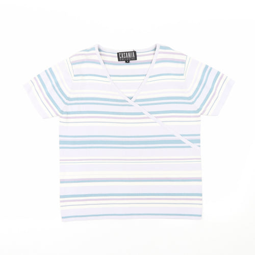 Casaman Womens Multicoloured Striped Knit Pullover Jumper Size S