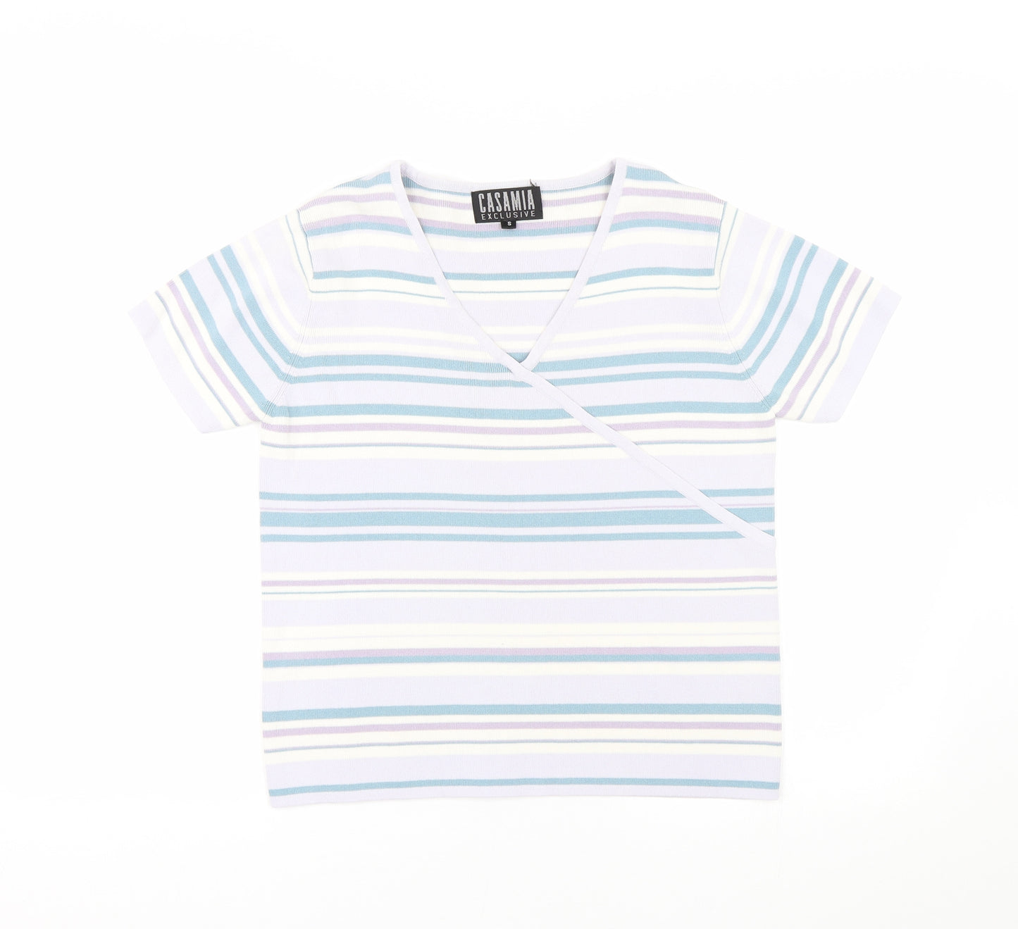 Casaman Womens Multicoloured Striped Knit Pullover Jumper Size S