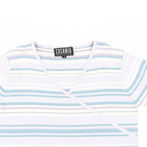 Casaman Womens Multicoloured Striped Knit Pullover Jumper Size S