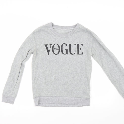 Vogue Italia Womens Grey   Pullover Sweatshirt Size S