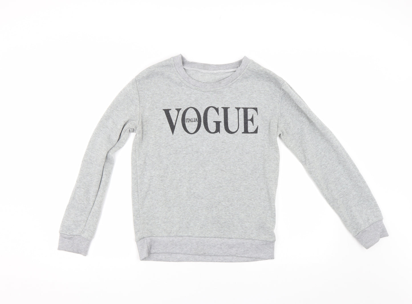 Vogue Italia Womens Grey   Pullover Sweatshirt Size S