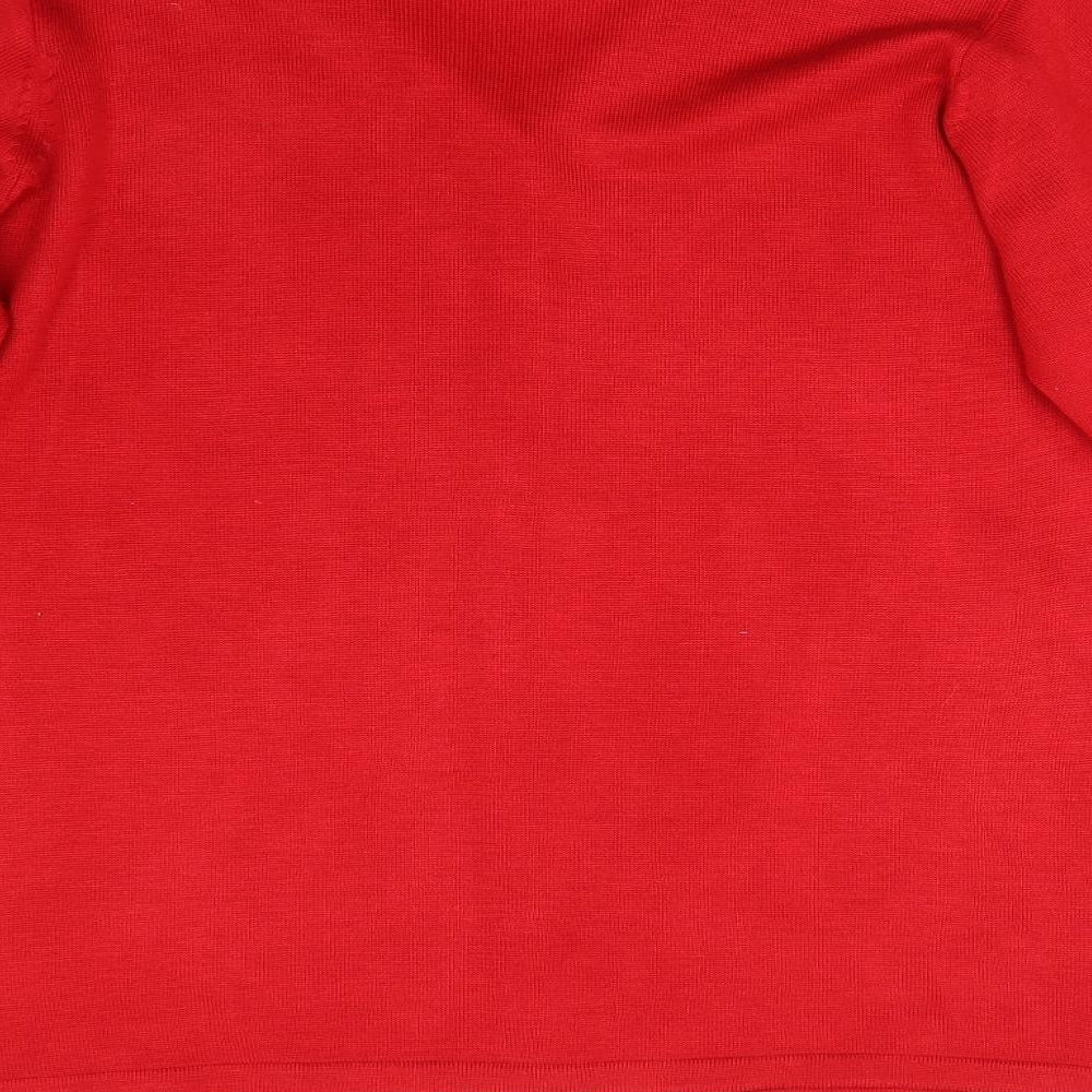 Preworn Womens Red  Knit Cardigan Jumper Size L