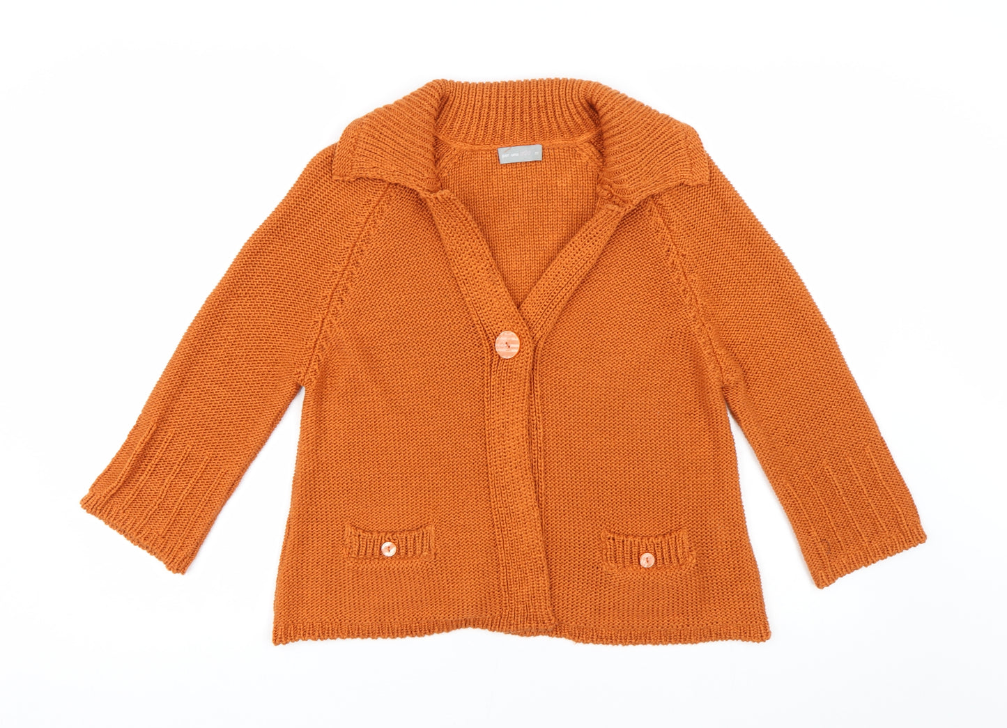Per Una Womens Orange  Knit Cardigan Jumper Size M