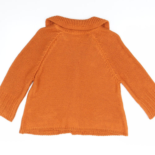 Per Una Womens Orange  Knit Cardigan Jumper Size M